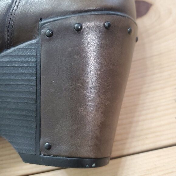 Dansko Faith Stud Wedge Ankle Boots Womens 7.5-8/38 Leather Brown Gore Comfort - Picture 10 of 16